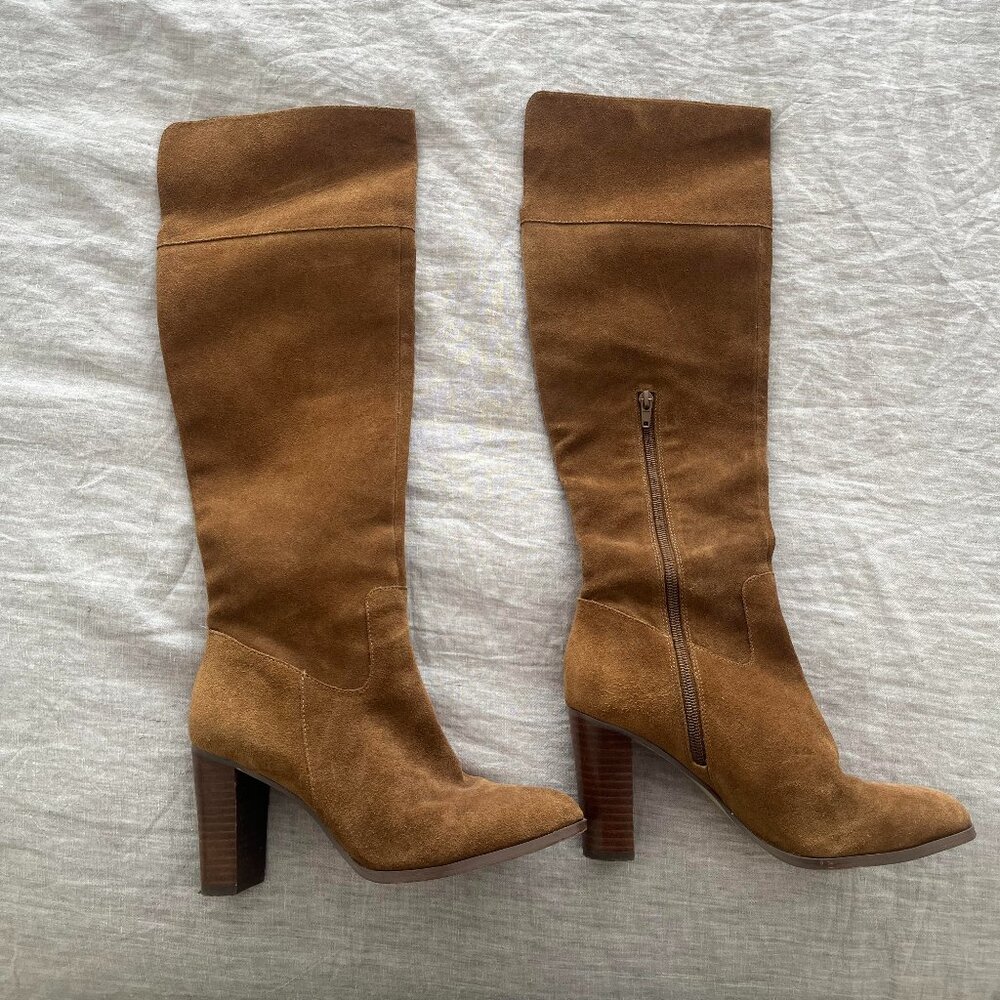Brown Suede Knee High Boots